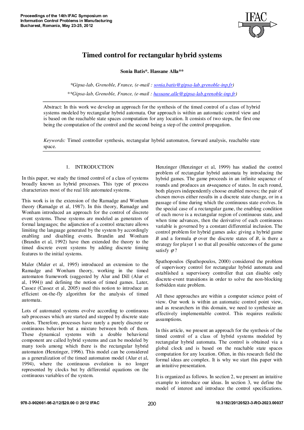 Timed control for rectangular hybrid systems