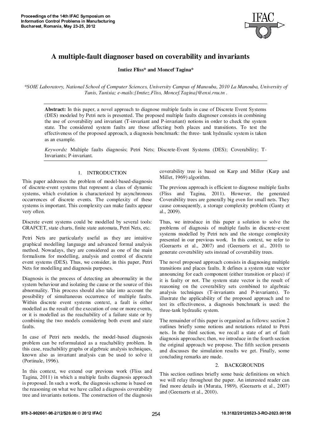 A multiple-fault diagnoser based on coverability and invariants