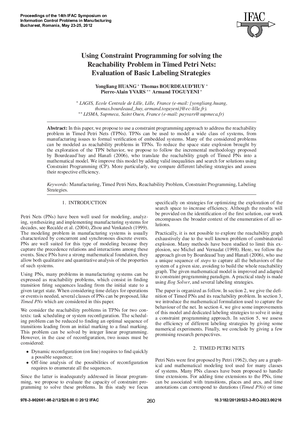 Using Constraint Programming for solving the Reachability Problem in Timed Petri Nets: Evaluation of Basic Labeling Strategies