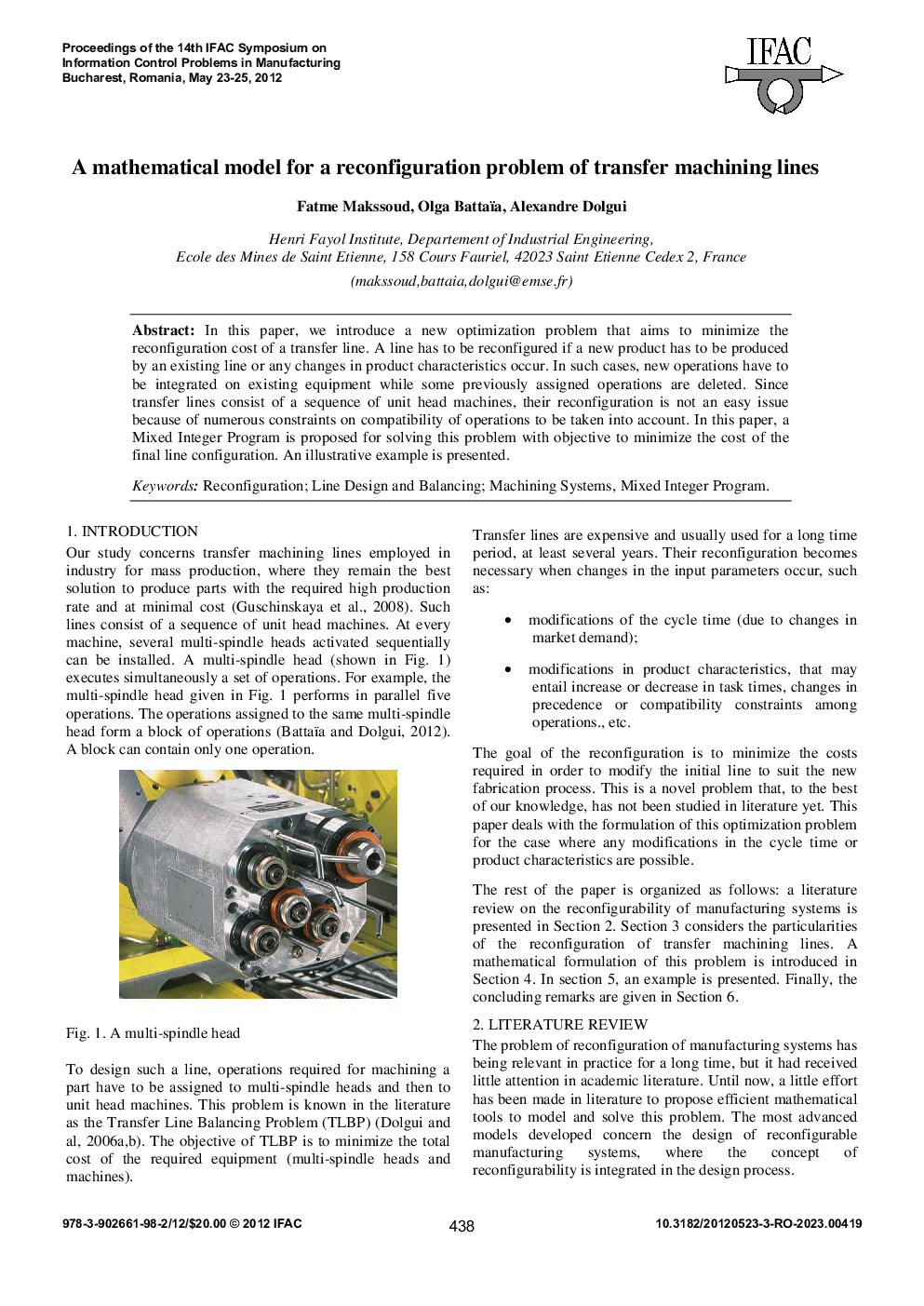 A mathematical model for a reconfiguration problem of transfer machining lines