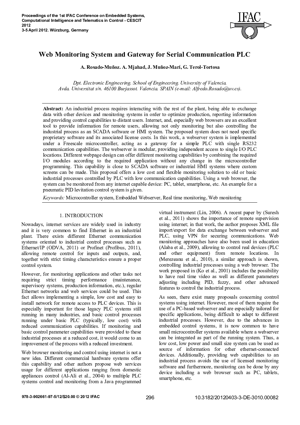 Web Monitoring System and Gateway for Serial Communication PLC