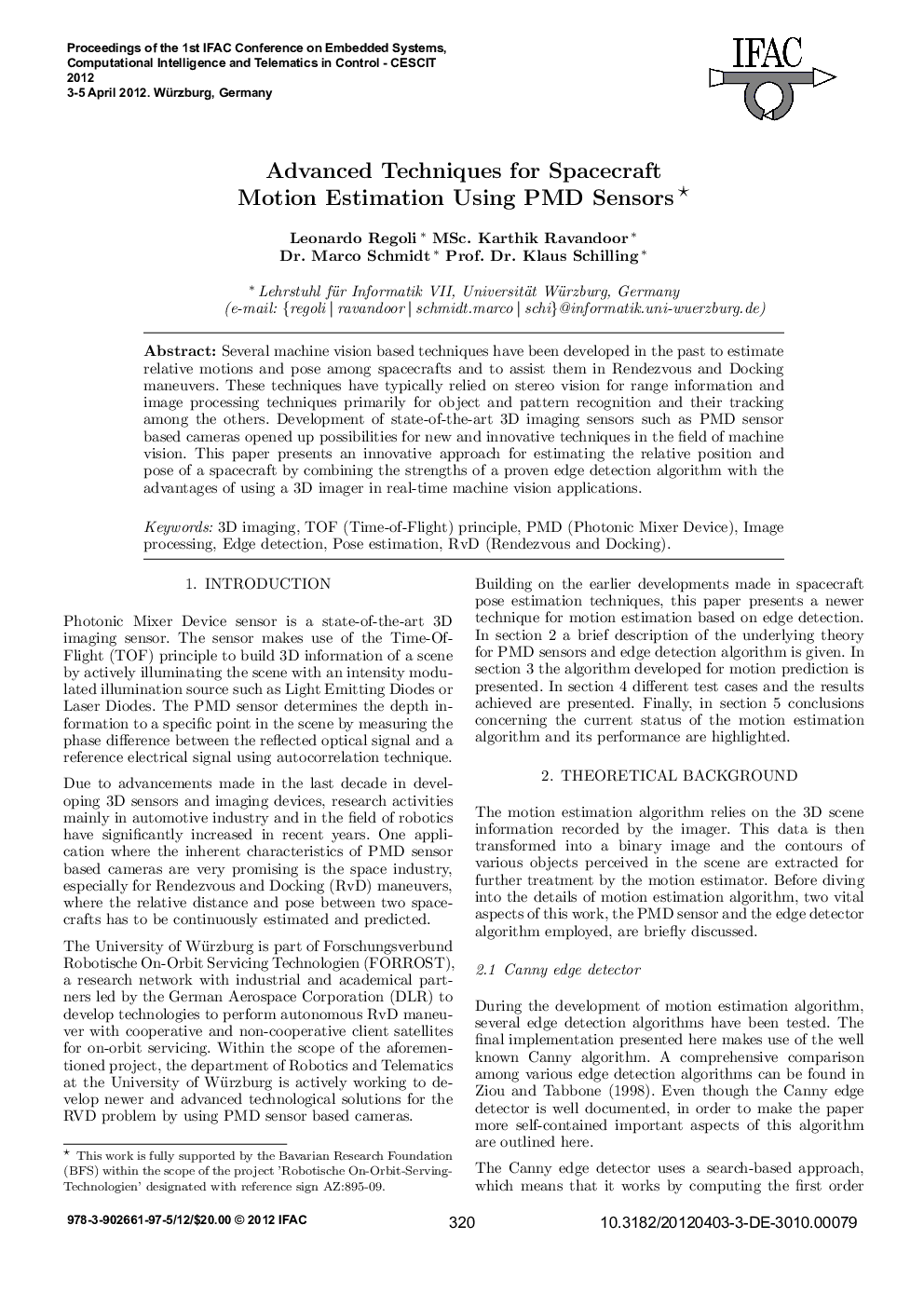 Advanced Techniques for Spacecraft Motion Estimation Using PMD Sensors 