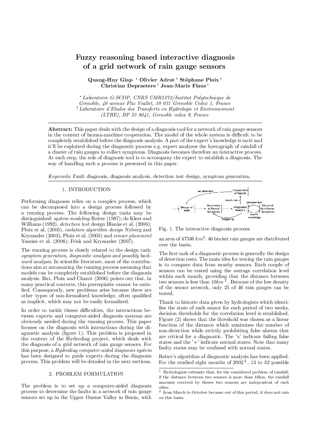 عکس صفحه اول مقاله: Fuzzy reasoning based interactive diagnosis of a grid network of rain gauge sensors Fuzzy reasoning based interactive diagnosis of a grid network of rain gauge sensors