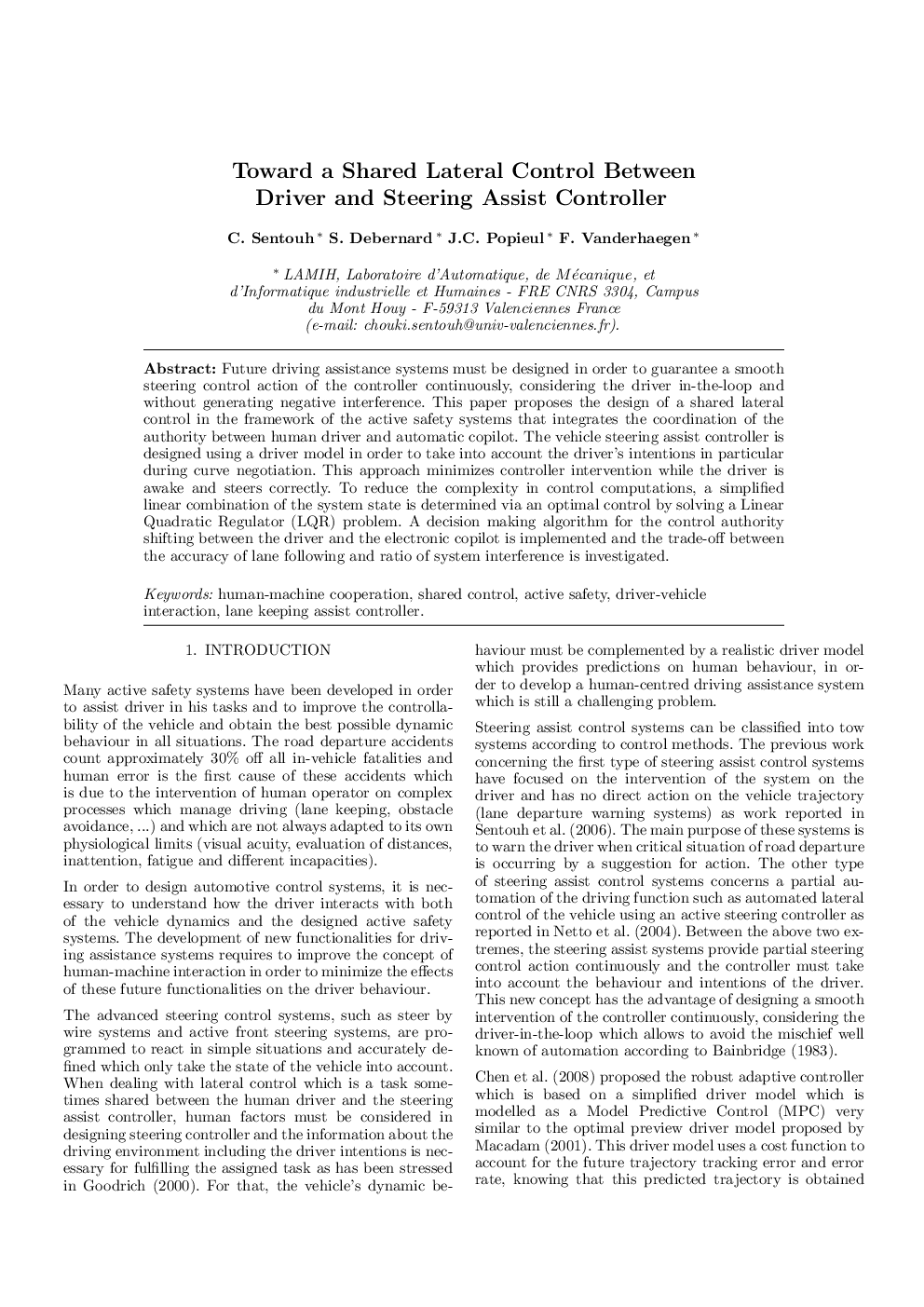 Toward a Shared Lateral Control Between Driver and Steering Assist Controller