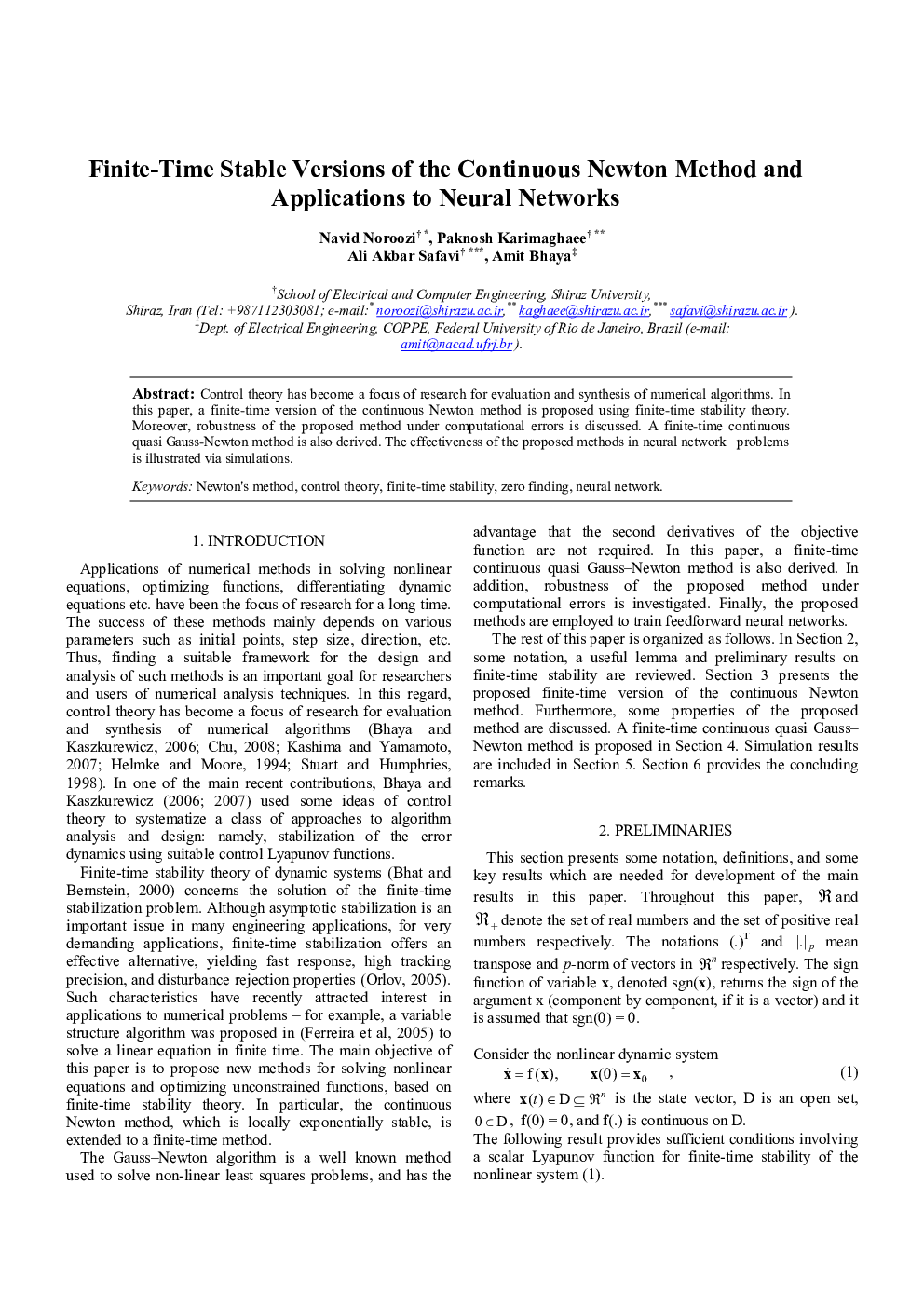 Finite-Time Stable Versions of the Continuous Newton Method and Applications to Neural Networks