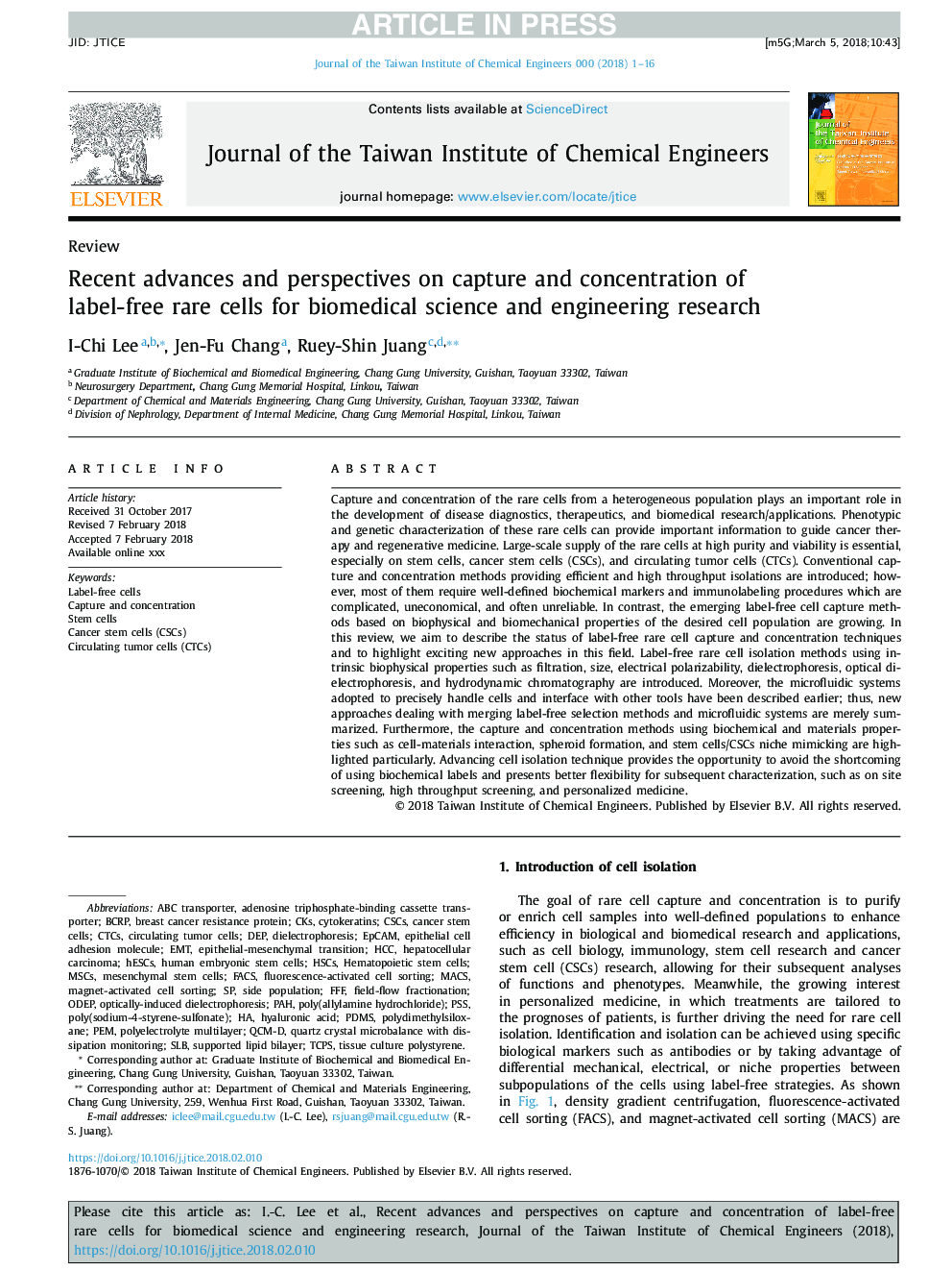 Recent advances and perspectives on capture and concentration of label-free rare cells for biomedical science and engineering research