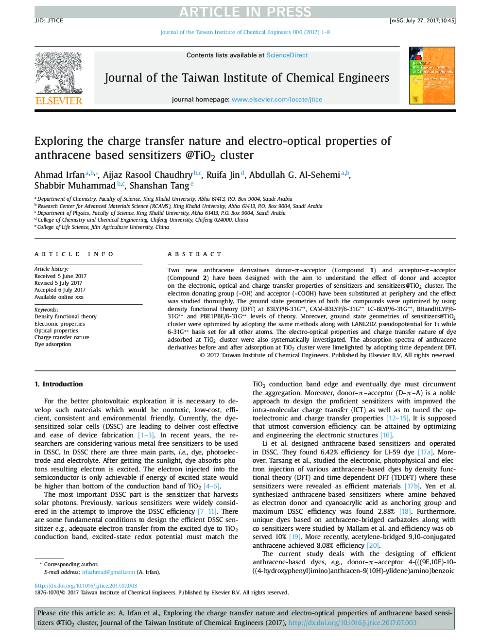 Exploring the charge transfer nature and electro-optical properties of anthracene based sensitizers @TiO2 cluster