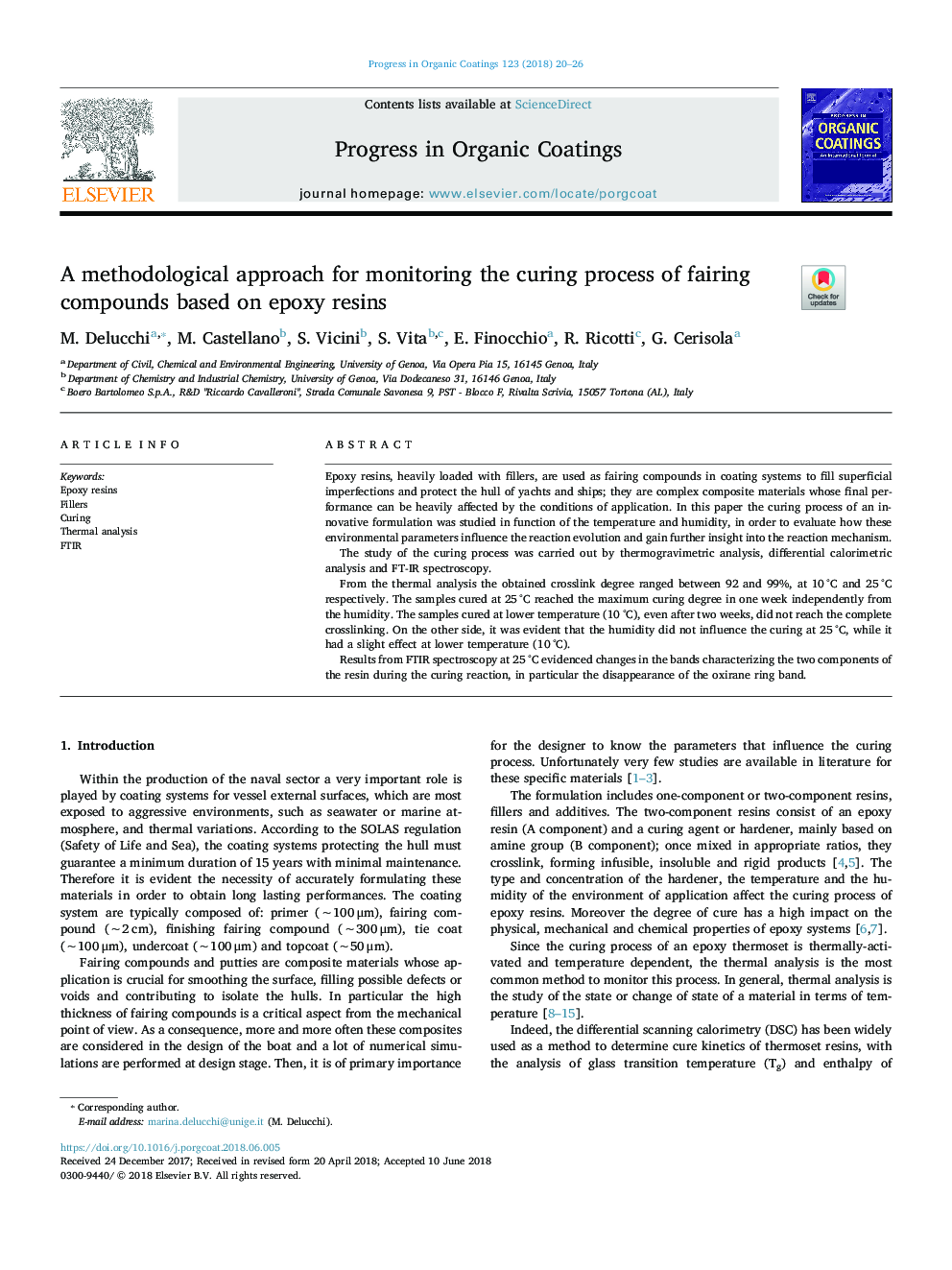 A methodological approach for monitoring the curing process of fairing compounds based on epoxy resins