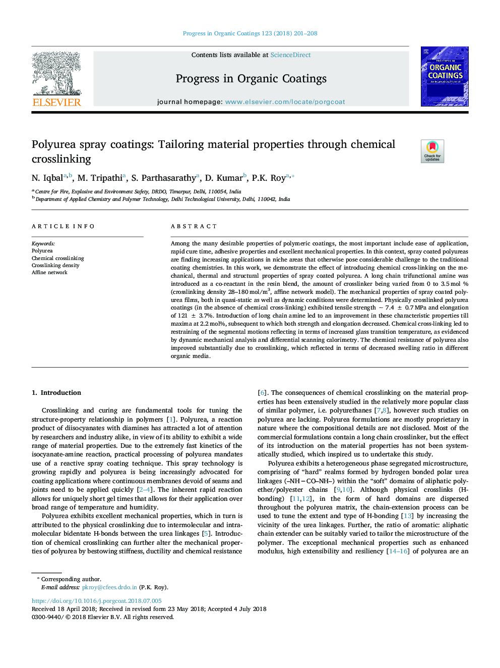 Polyurea spray coatings: Tailoring material properties through chemical crosslinking