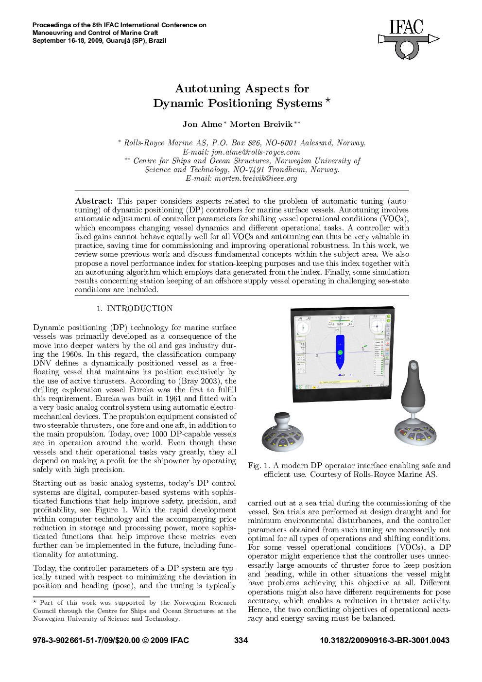 Autotuning Aspects for Dynamic Positioning Systems 