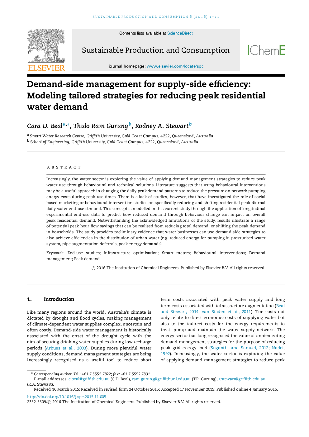 Demand-side management for supply-side efficiency: Modeling tailored strategies for reducing peak residential water demand