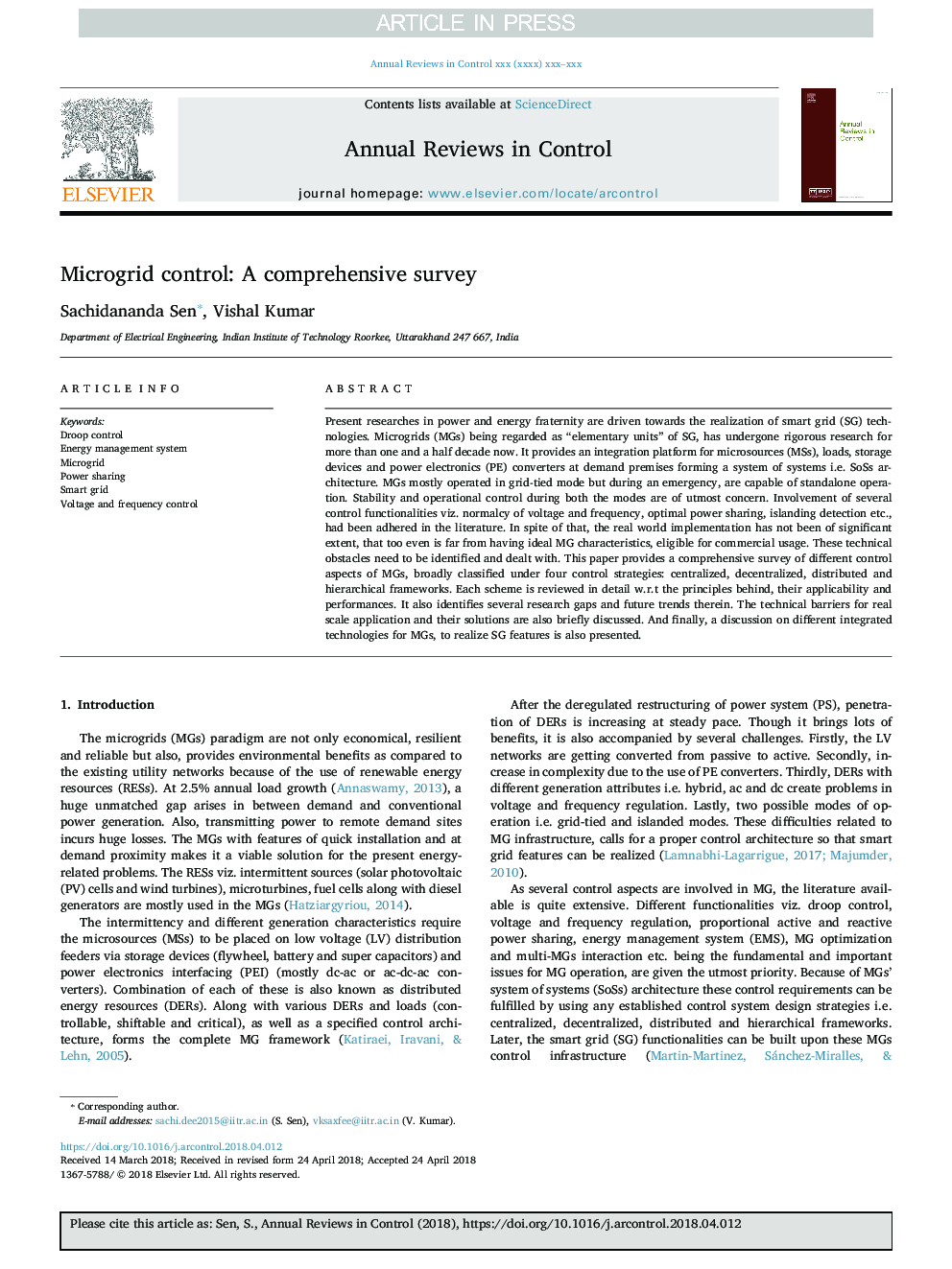 Microgrid control: A comprehensive survey