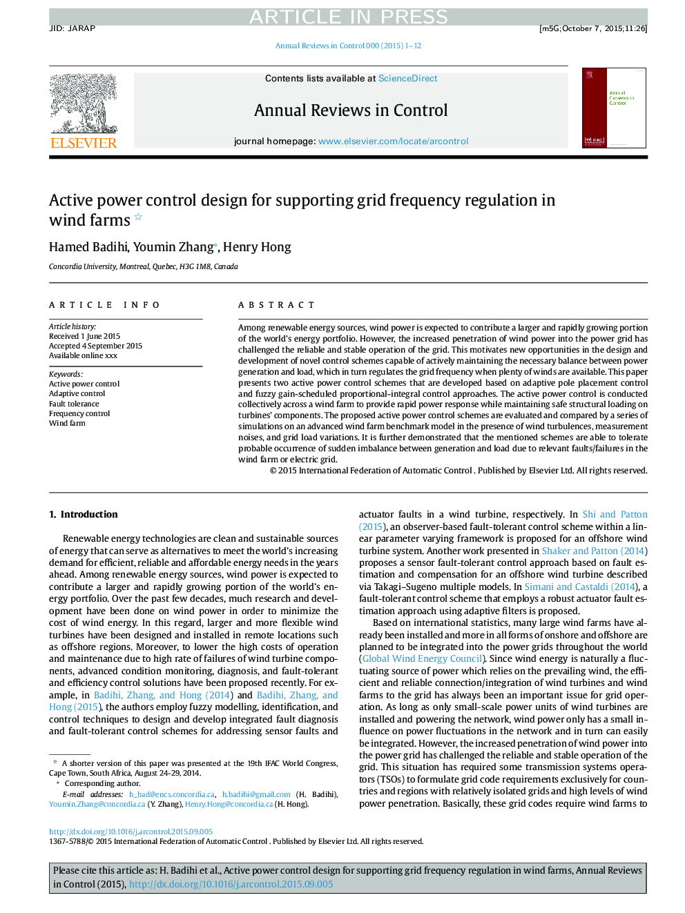 Active power control design for supporting grid frequency regulation in wind farms
