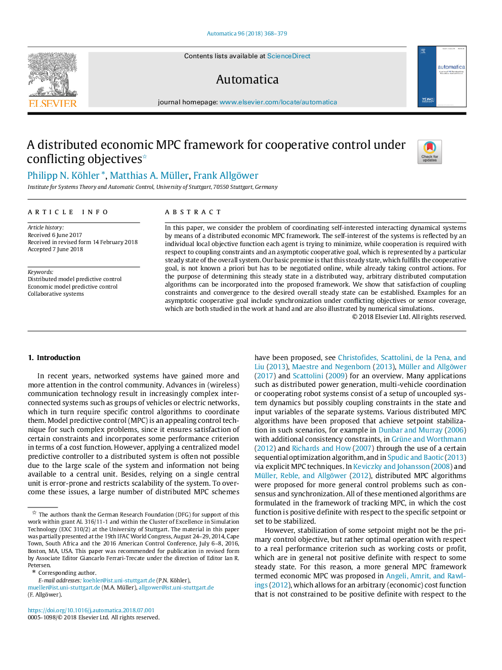 A distributed economic MPC framework for cooperative control under conflicting objectives