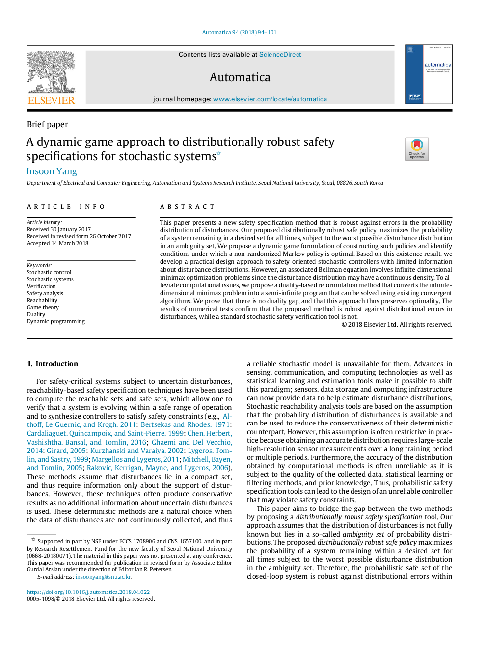 A dynamic game approach to distributionally robust safety specifications for stochastic systems