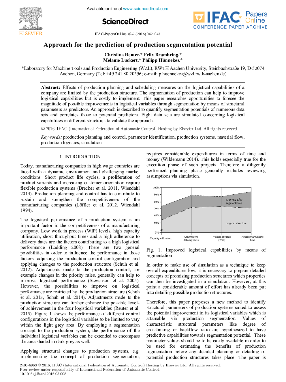 Approach for the prediction of production segmentation potential