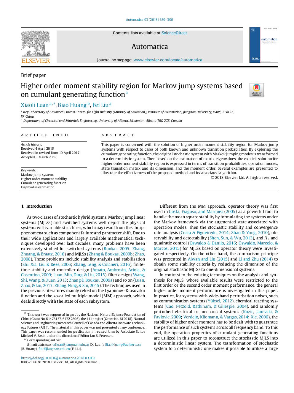 Higher order moment stability region for Markov jump systems based on cumulant generating function