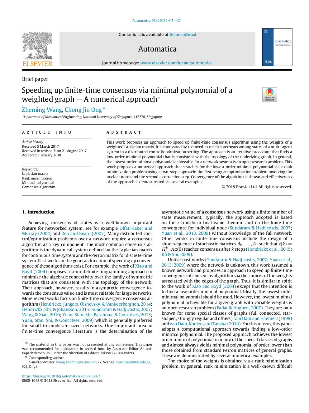 Speeding up finite-time consensus via minimal polynomial of a weighted graph - A numerical approach