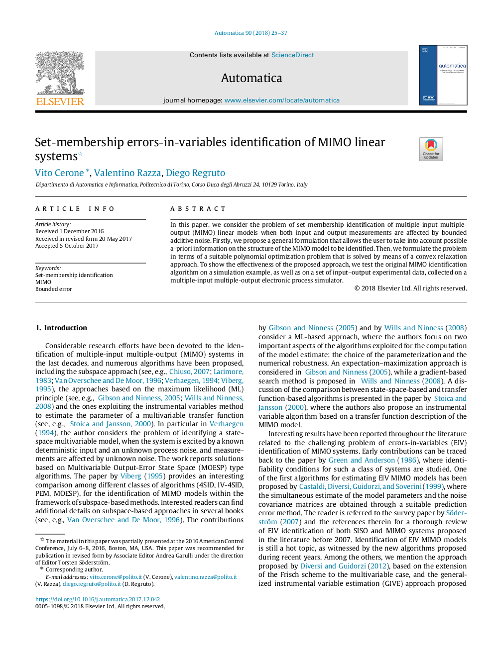 Set-membership errors-in-variables identification of MIMO linear systems