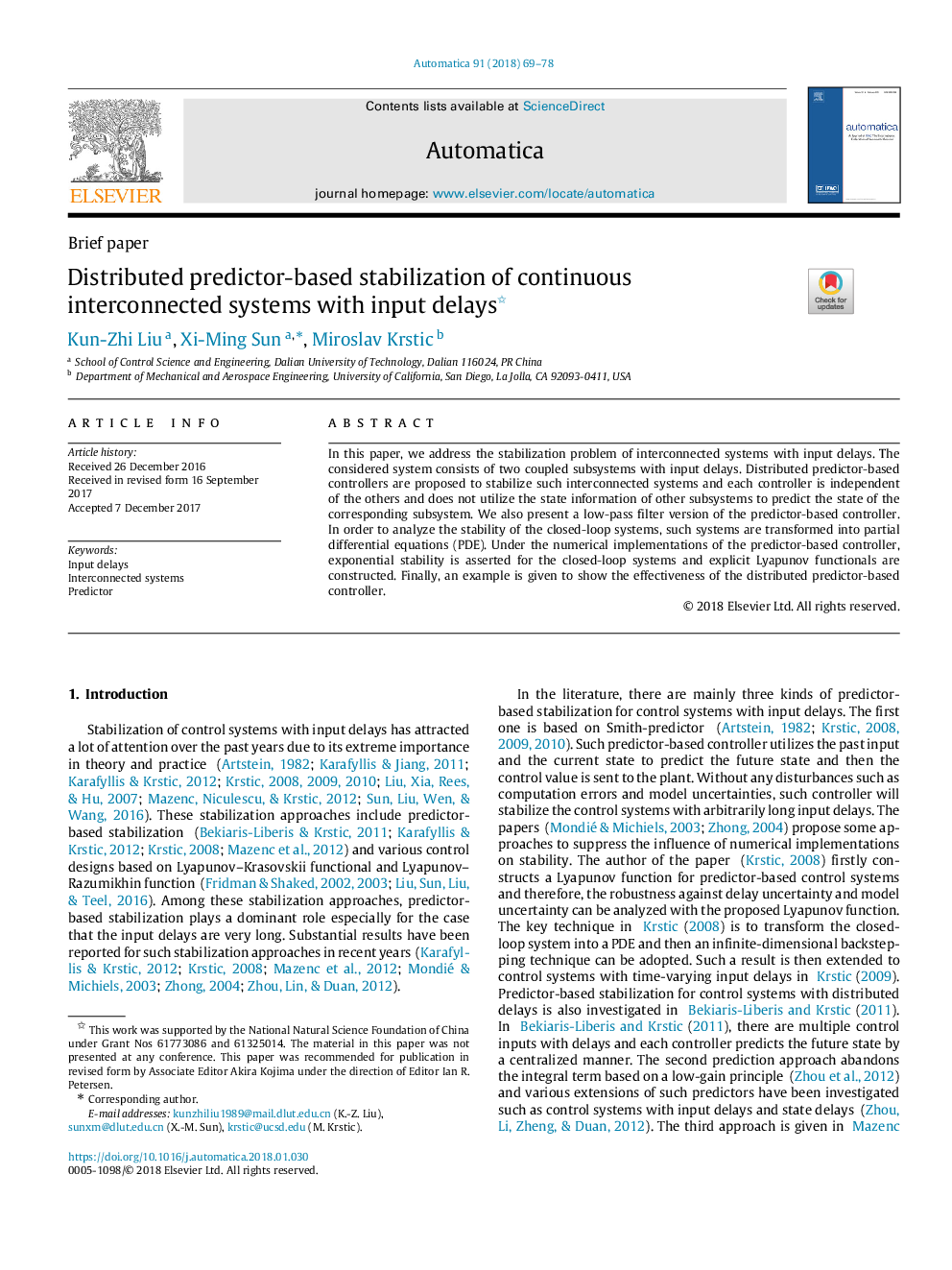 Distributed predictor-based stabilization of continuous interconnected systems with input delays