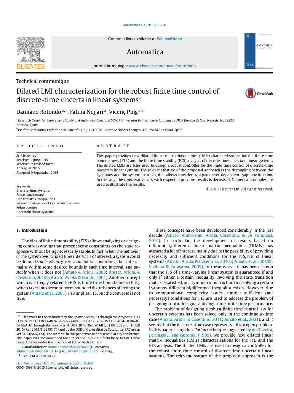 Dilated LMI characterization for the robust finite time control of discrete-time uncertain linear systems