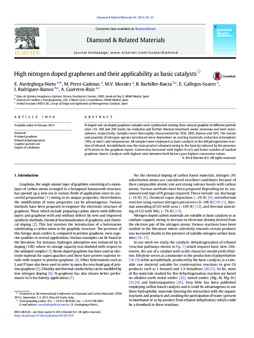 High nitrogen doped graphenes and their applicability as basic catalysts