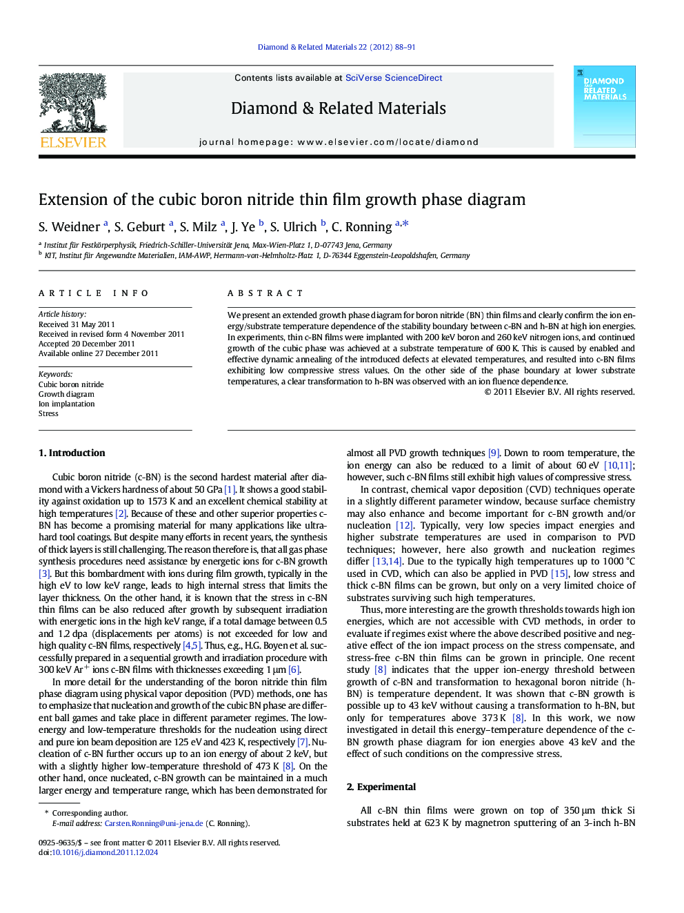 Extension of the cubic boron nitride thin film growth phase diagram