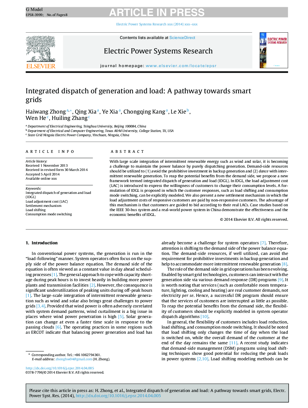 Integrated dispatch of generation and load: A pathway towards smart grids