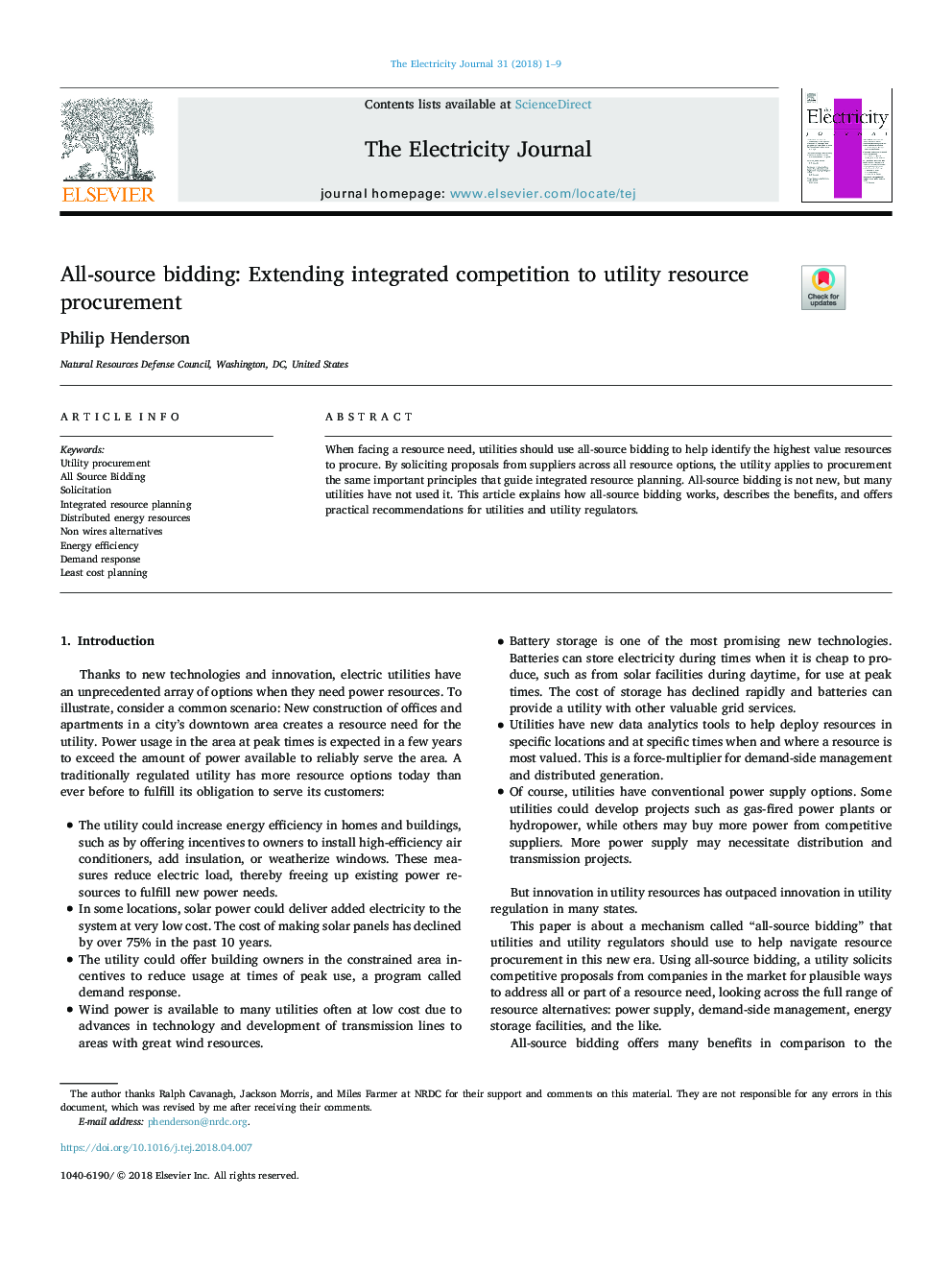 All-source bidding: Extending integrated competition to utility resource procurement