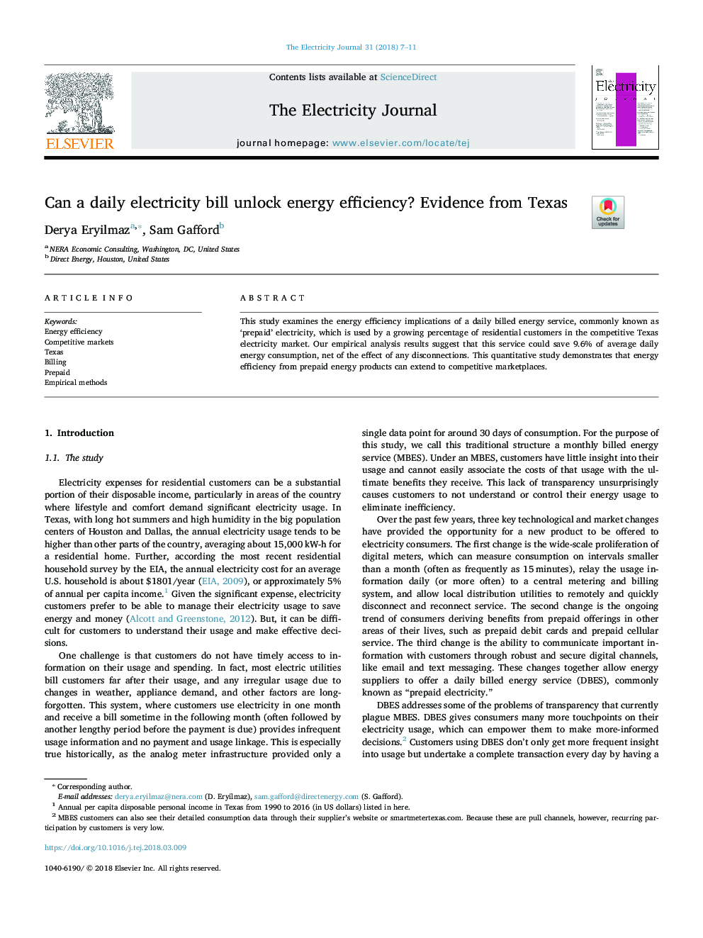 Can a daily electricity bill unlock energy efficiency? Evidence from Texas