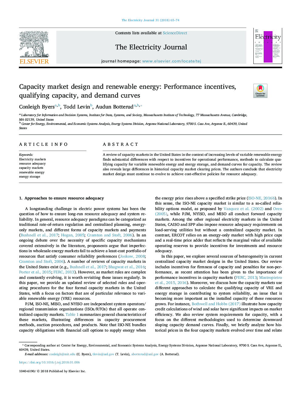 طراحی بازار ظرفیت و انرژی تجدید پذیر: انگیزه های عملکرد، ظرفیت مجاز و منحنی تقاضا 