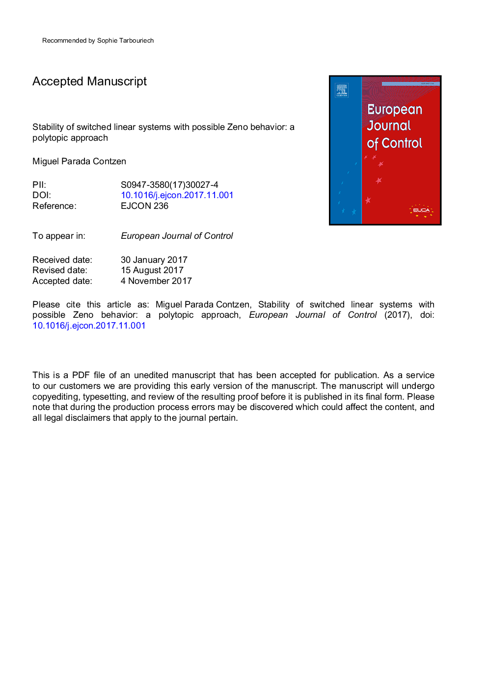 Stability of switched linear systems with possible Zeno behavior: a polytopic approach