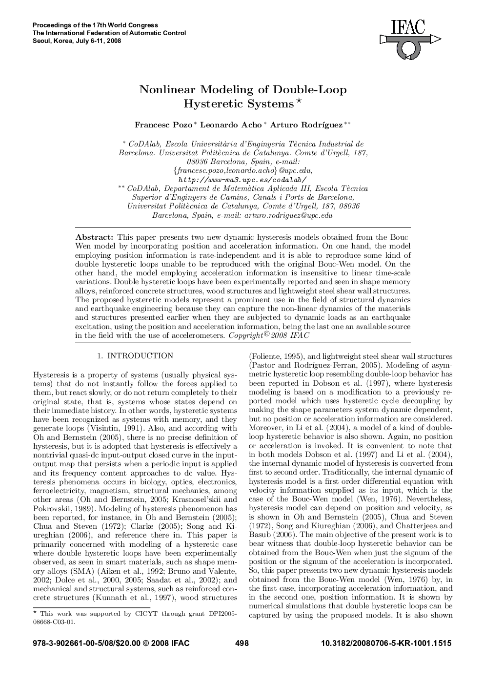 عکس صفحه اول مقاله: Nonlinear Modeling of Double-Loop Hysteretic Systems Nonlinear Modeling of Double-Loop Hysteretic Systems