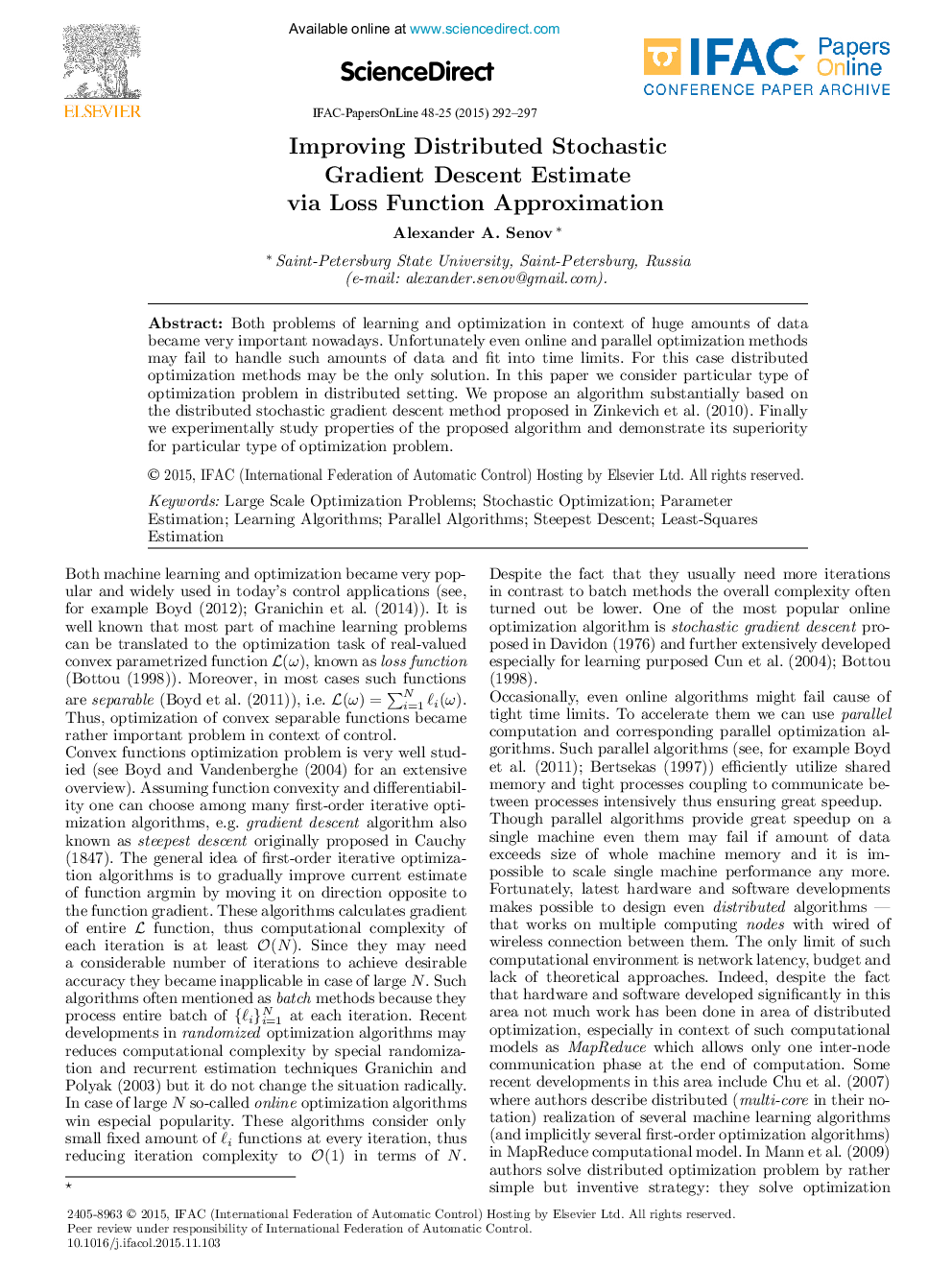 Improving Distributed Stochastic Gradient Descent Estimate via Loss Function Approximation