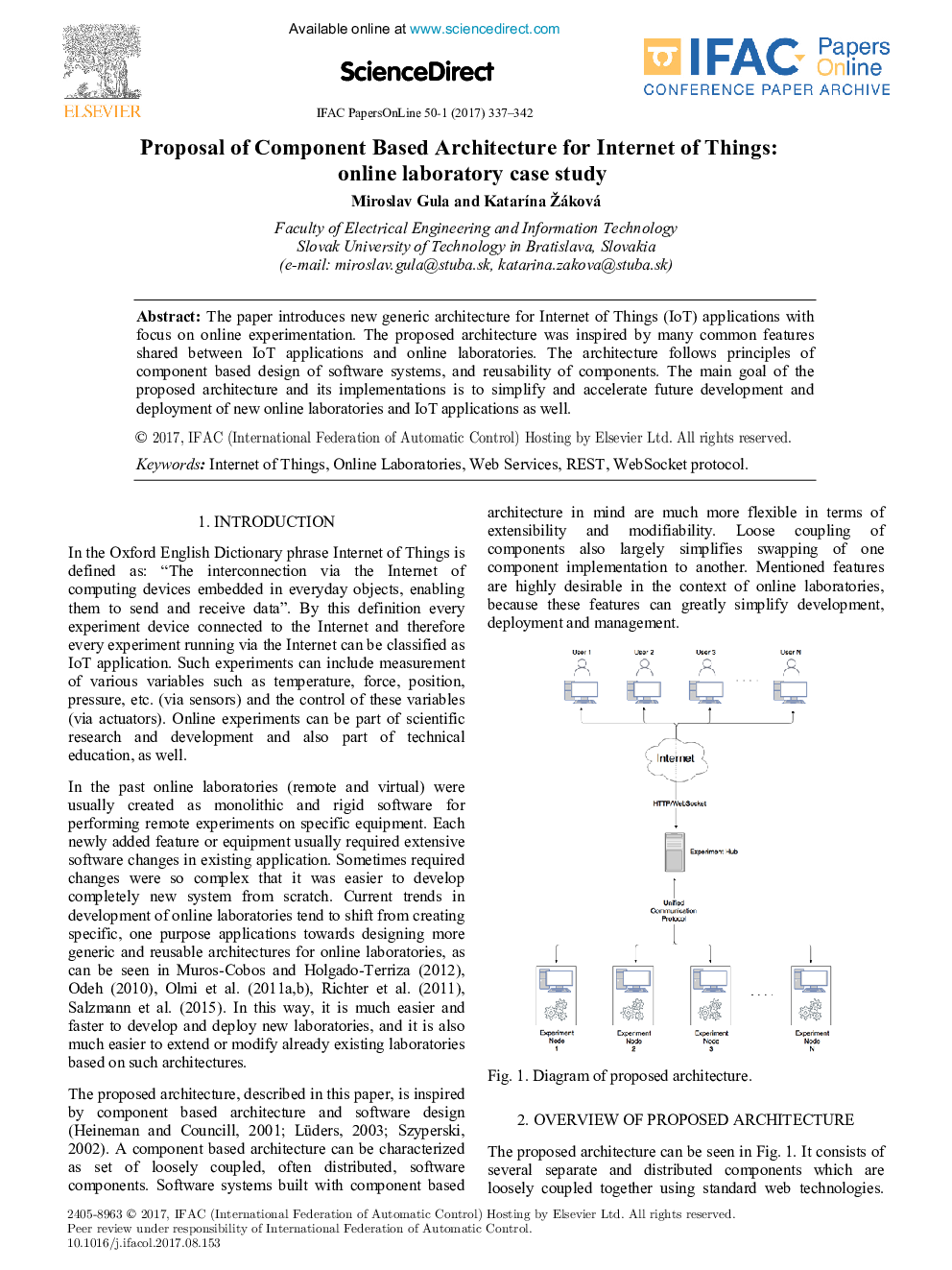 پیشنهاد معماری مبتنی بر کامپوننت برای اینترنت چیزها: مطالعه موردی آزمایشگاهی آنلاین 