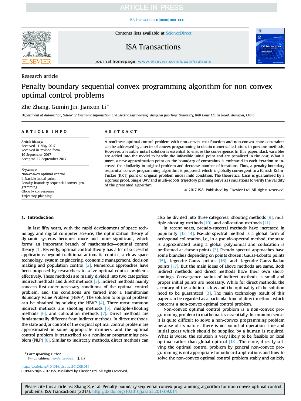 Penalty boundary sequential convex programming algorithm for non-convex optimal control problems