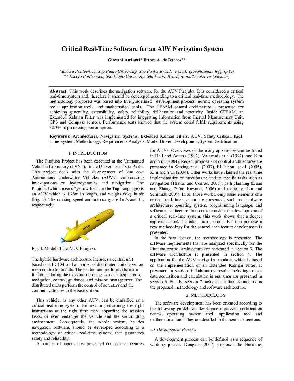 عکس صفحه اول مقاله: Critical Real-Time Software for an AUV Navigation System Critical Real-Time Software for an AUV Navigation System