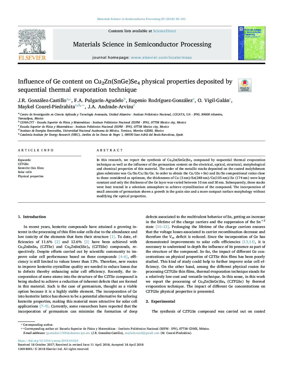 Influence of Ge content on Cu2Zn(SnGe)Se4 physical properties deposited by sequential thermal evaporation technique