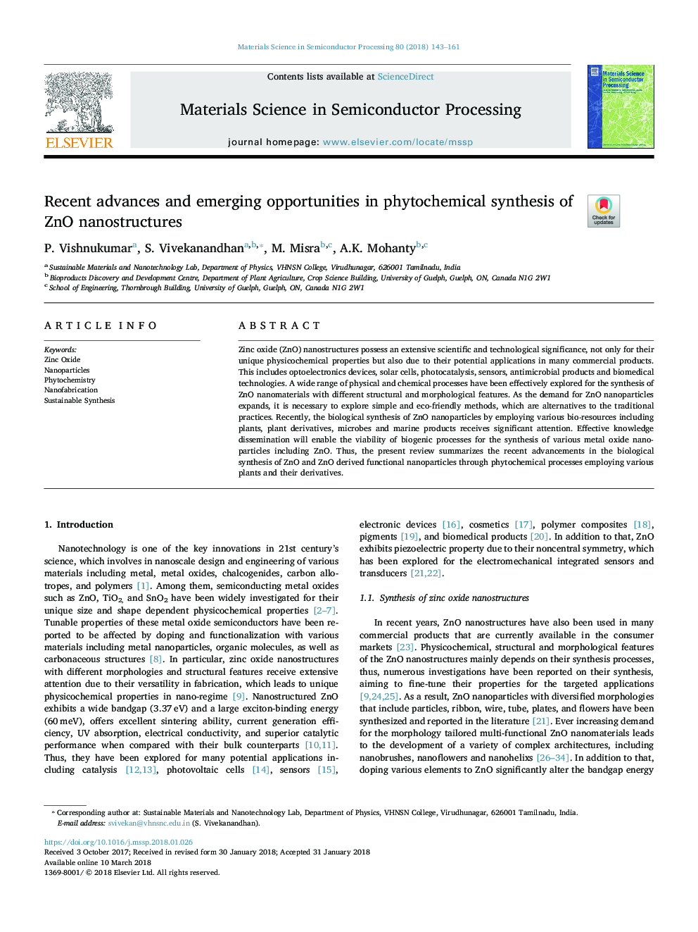 Recent advances and emerging opportunities in phytochemical synthesis of ZnO nanostructures