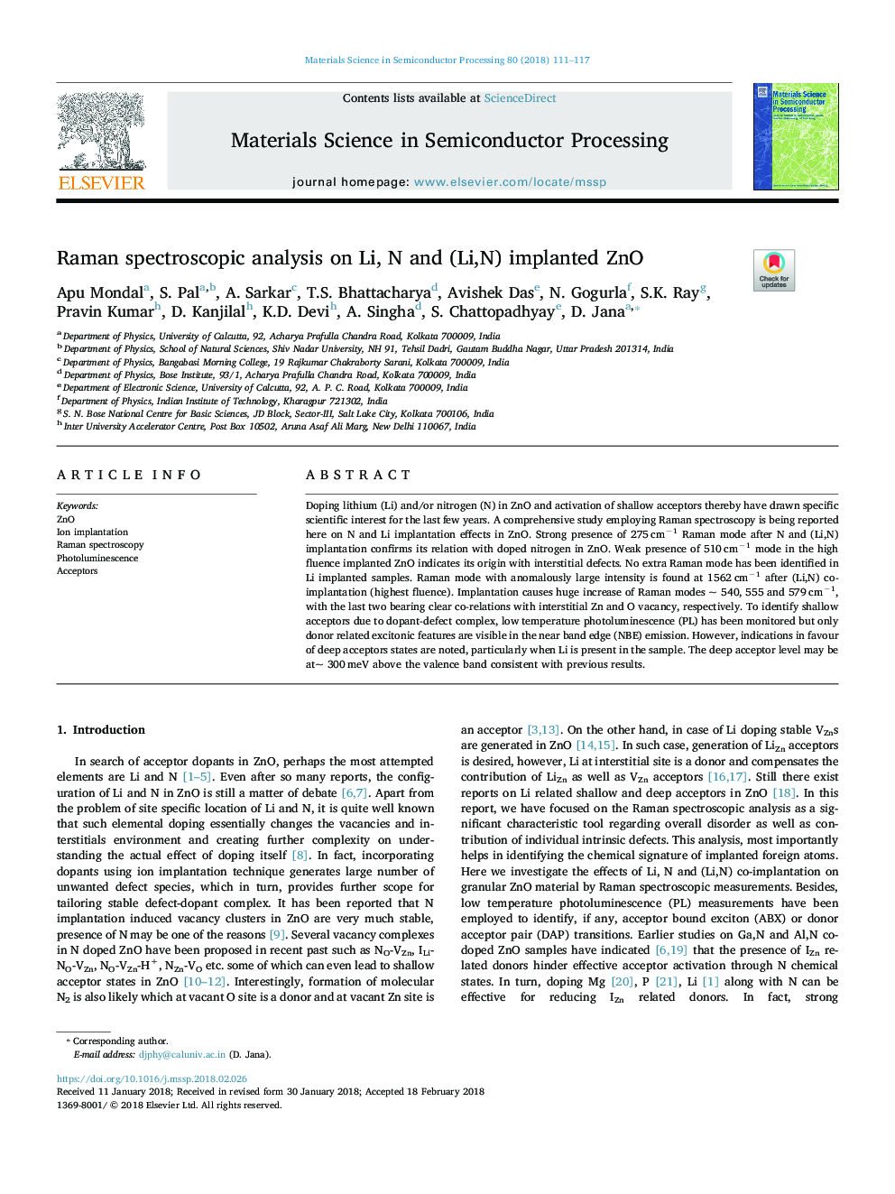 Raman spectroscopic analysis on Li, N and (Li,N) implanted ZnO