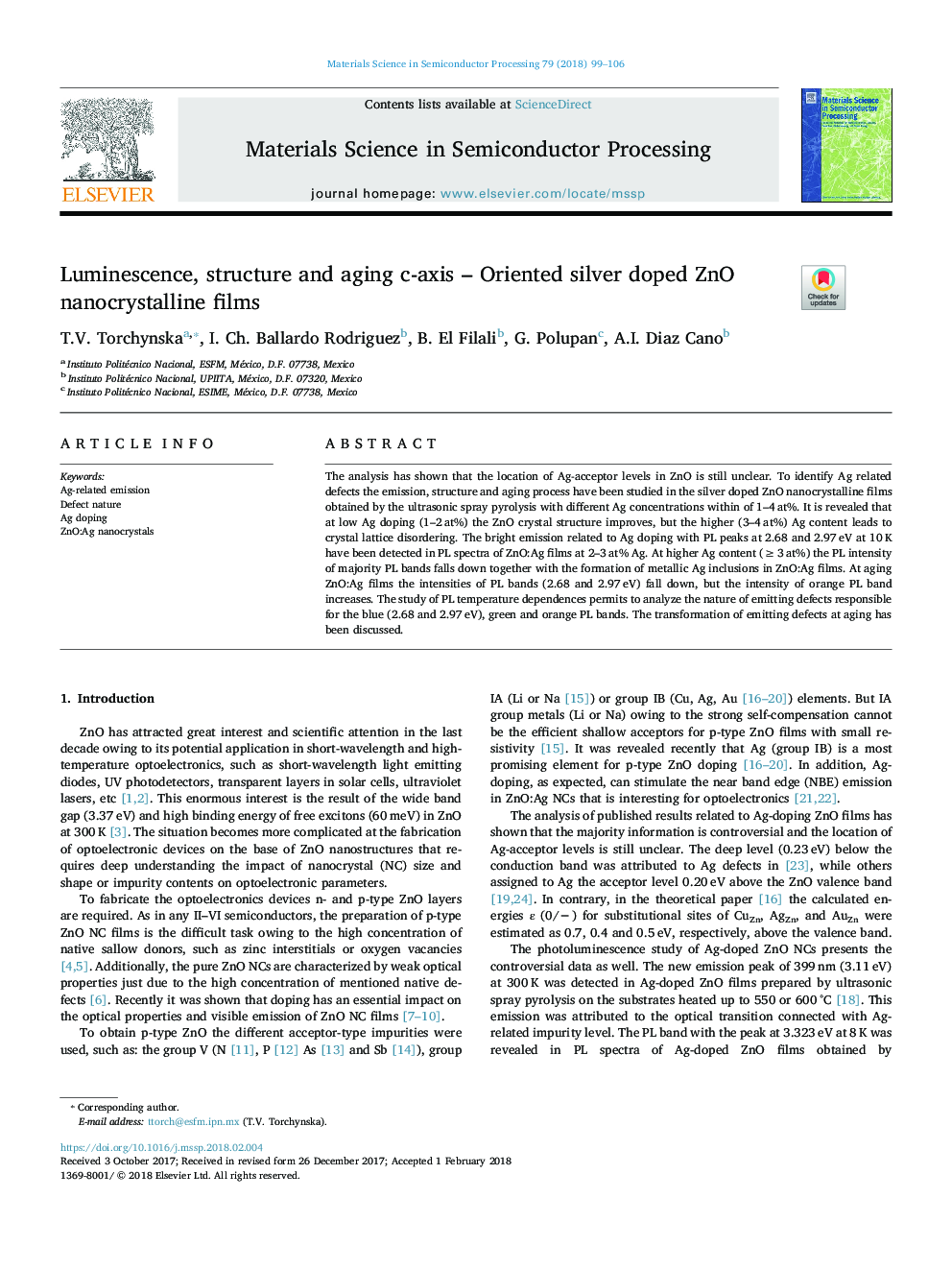 Luminescence, structure and aging c-axis - Oriented silver doped ZnO nanocrystalline films