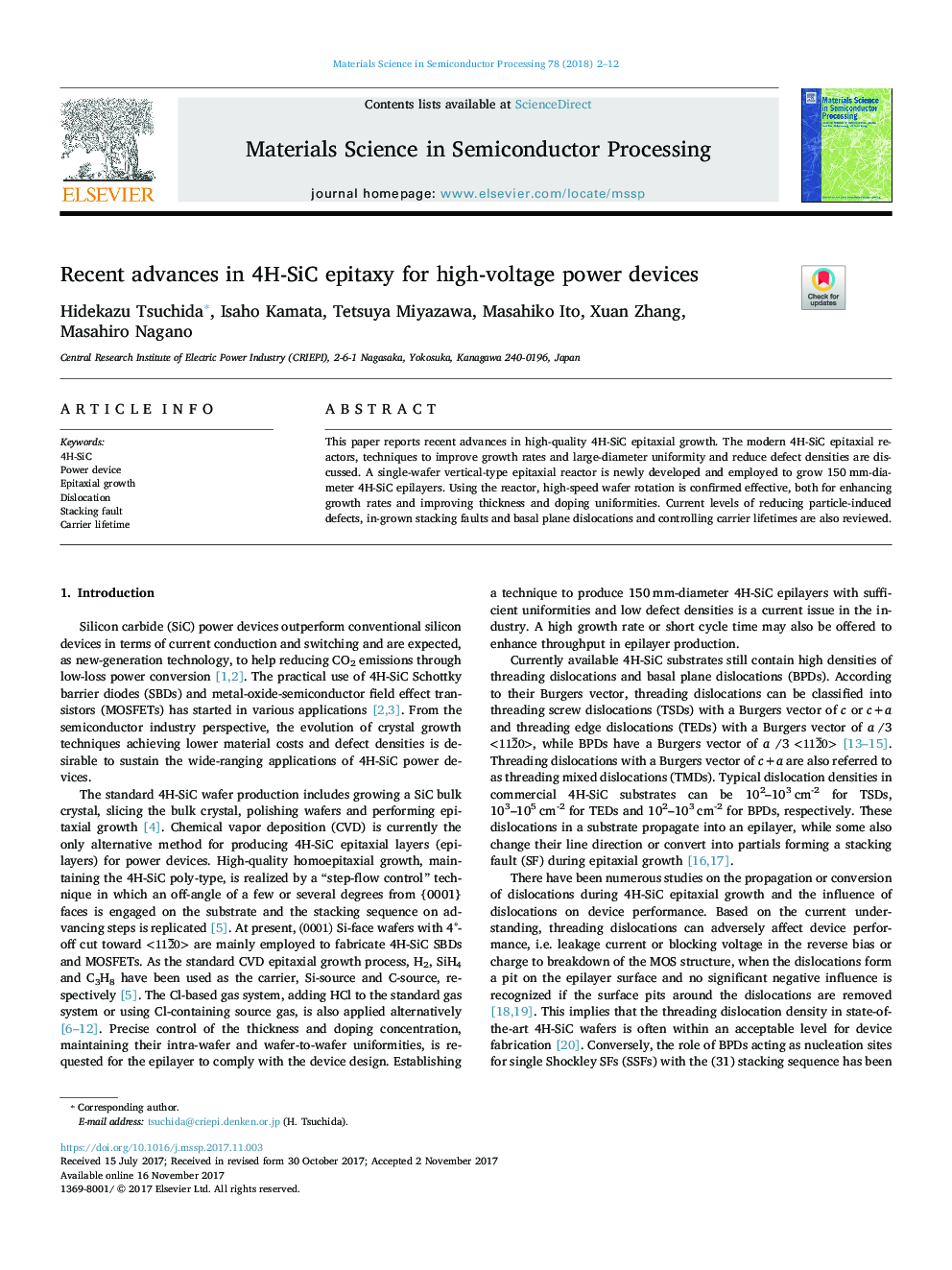 Recent advances in 4H-SiC epitaxy for high-voltage power devices