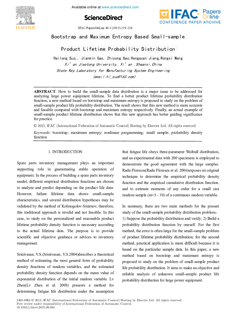 Bootstrap and Maximum Entropy Based Small-sample Product Lifetime Probability Distribution