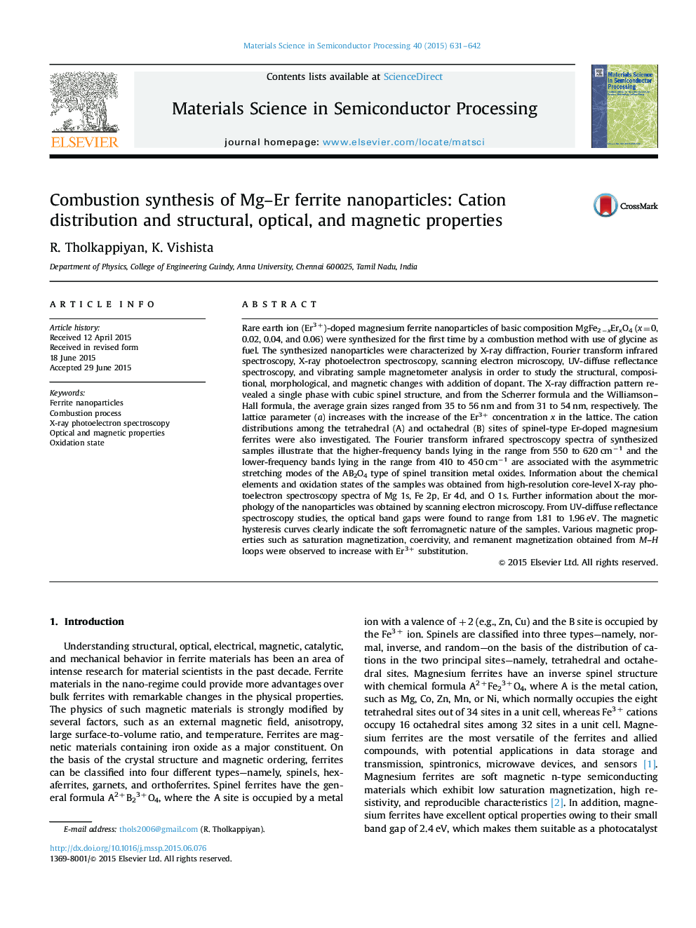 Combustion synthesis of Mg-Er ferrite nanoparticles: Cation distribution and structural, optical, and magnetic properties