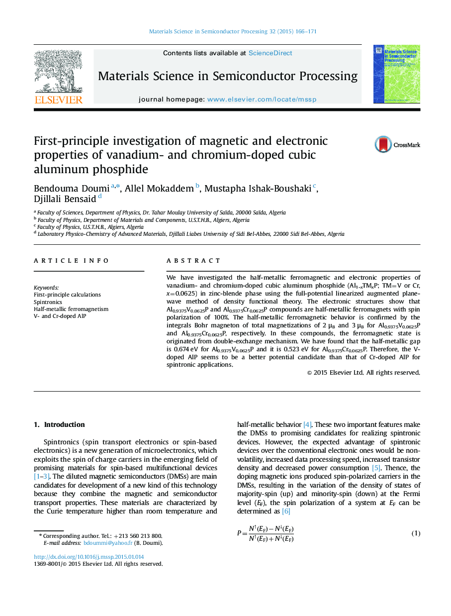 First-principle investigation of magnetic and electronic properties of vanadium- and chromium-doped cubic aluminum phosphide