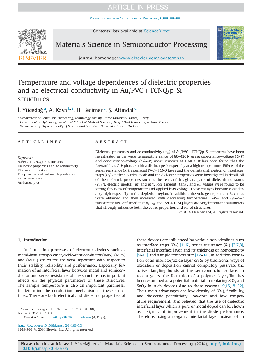 Temperature and voltage dependences of dielectric properties and ac electrical conductivity in Au/PVC+TCNQ/p-Si structures