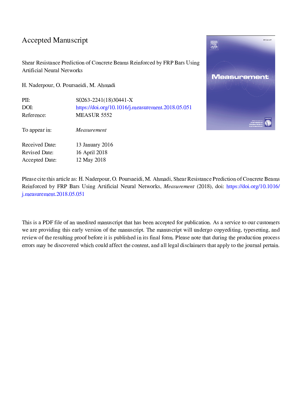 Shear resistance prediction of concrete beams reinforced by FRP bars using artificial neural networks