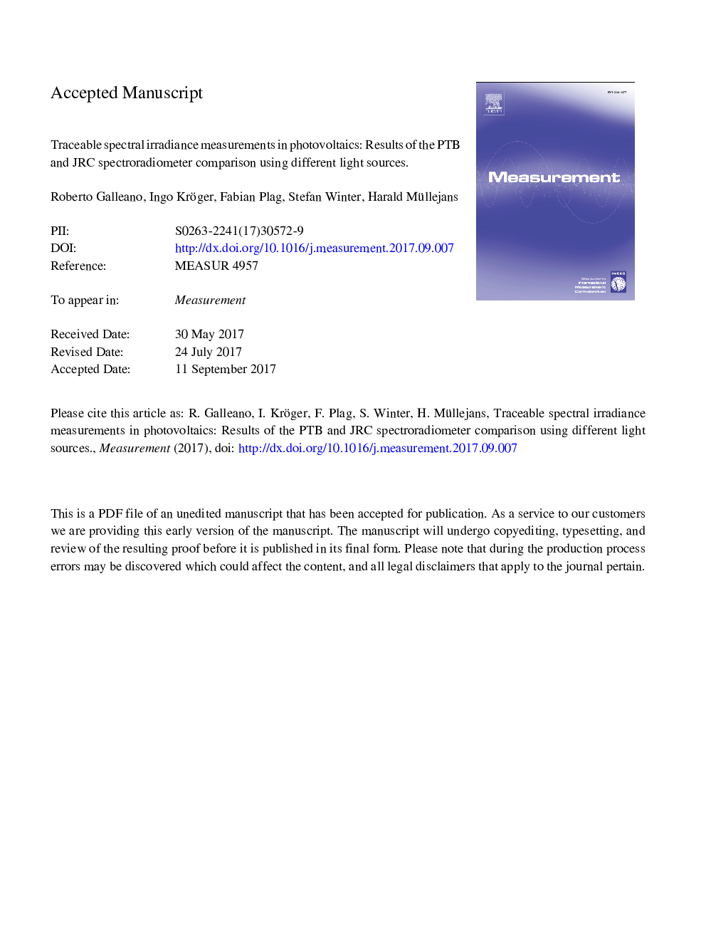 Traceable spectral irradiance measurements in photovoltaics: Results of the PTB and JRC spectroradiometer comparison using different light sources