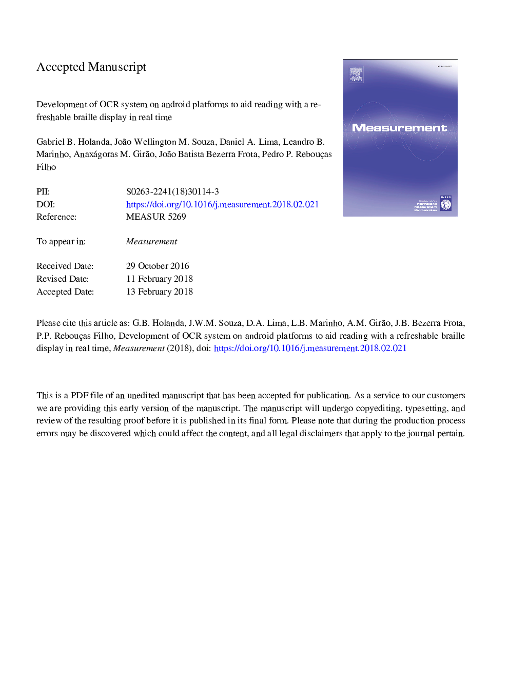 Development of OCR system on android platforms to aid reading with a refreshable braille display in real time