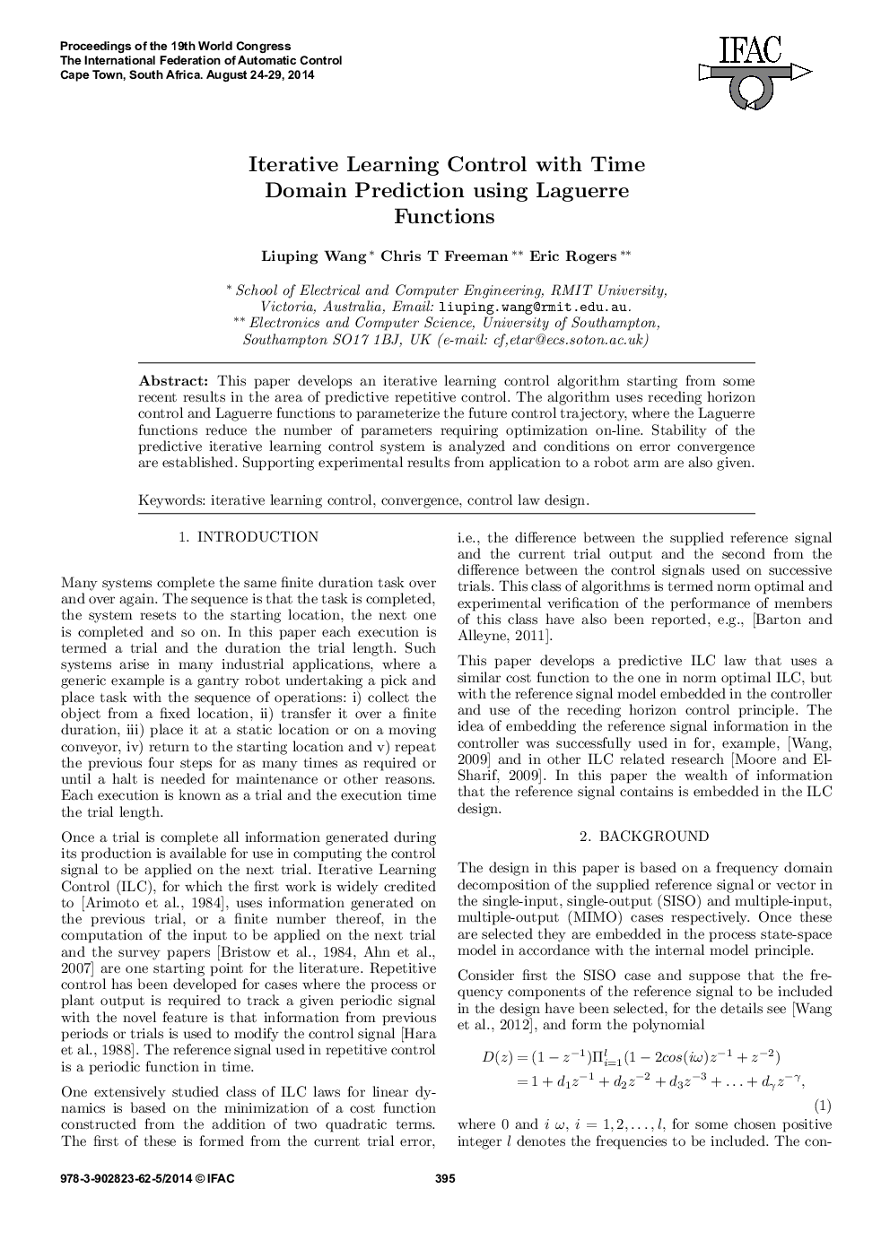 Iterative Learning Control with Time Domain Prediction using Laguerre Functions